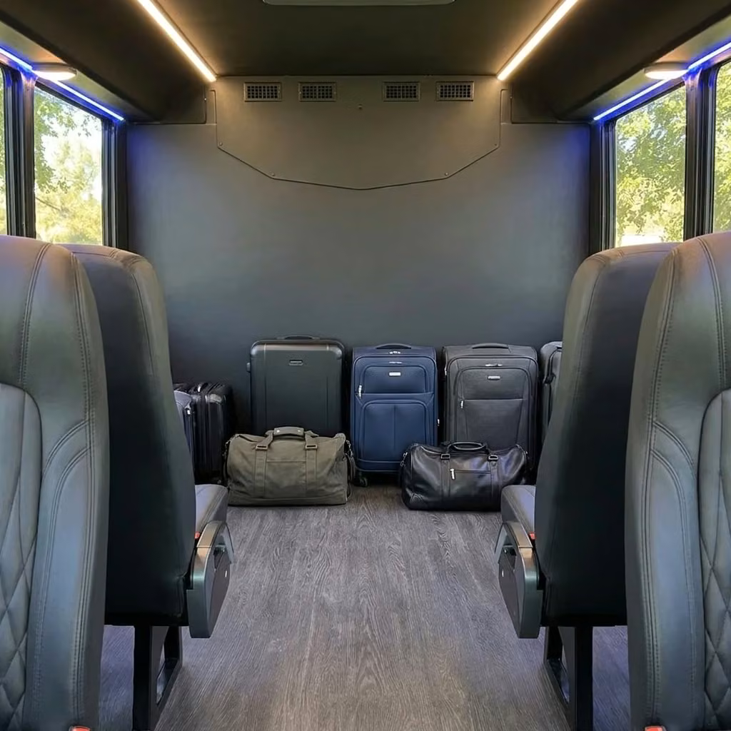 east palo alto 20 passenger minibus luggage area