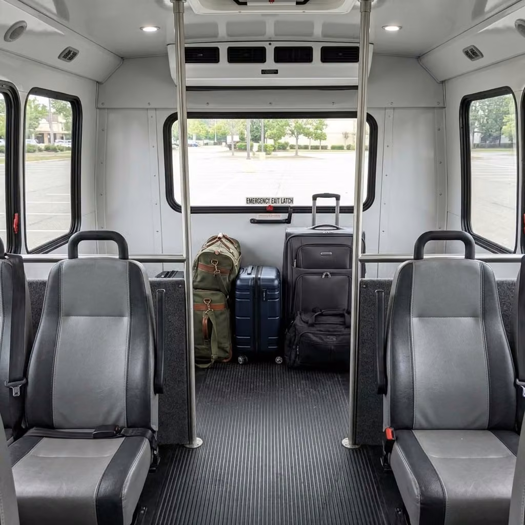 east palo alto 30 passenger minibus luggage area