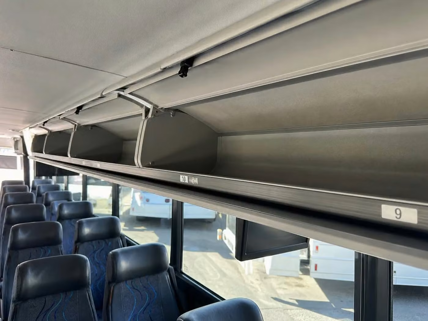 east palo alto 56 passenger charter bus overhead storage