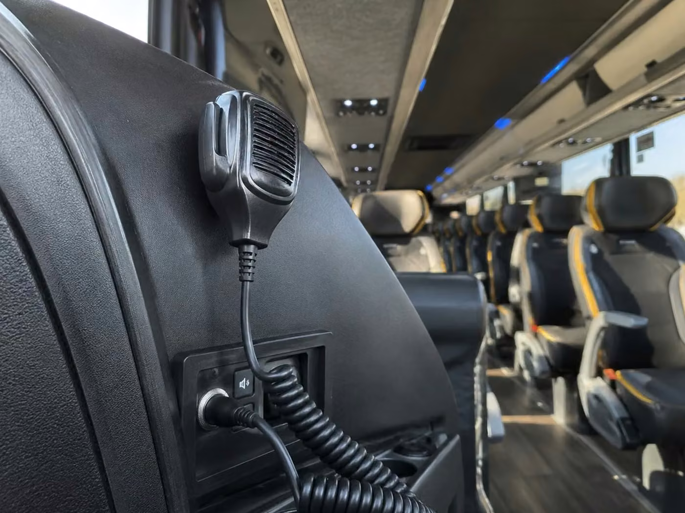 east palo alto 56 passenger charter bus pa system