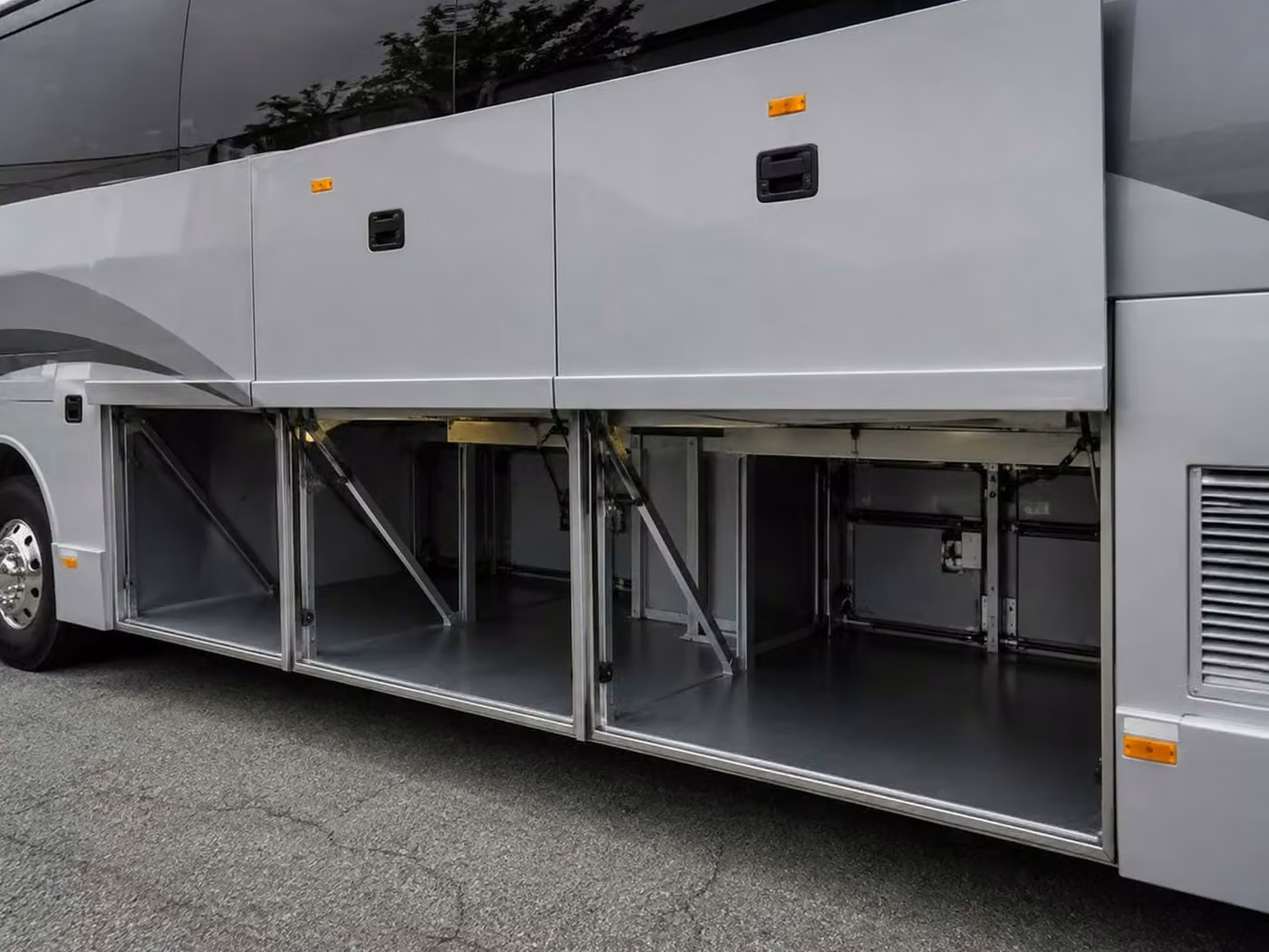 east palo alto charter bus under bus storage