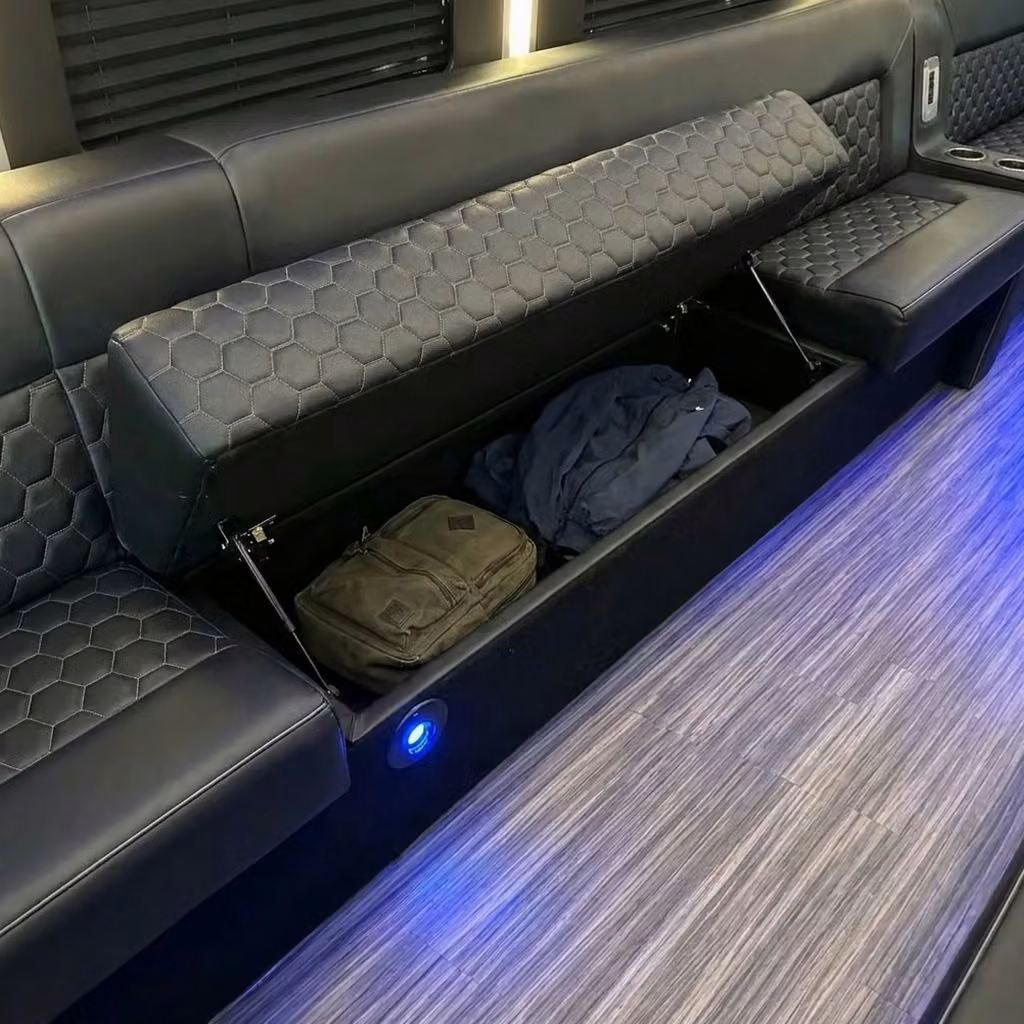 east palo alto party bus under seat storage
