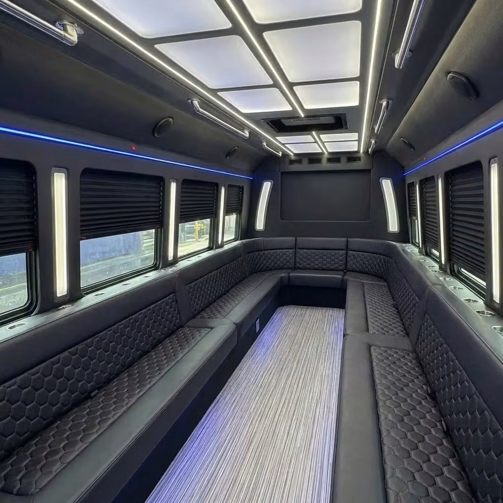 east palo alto party bus wraparound seating