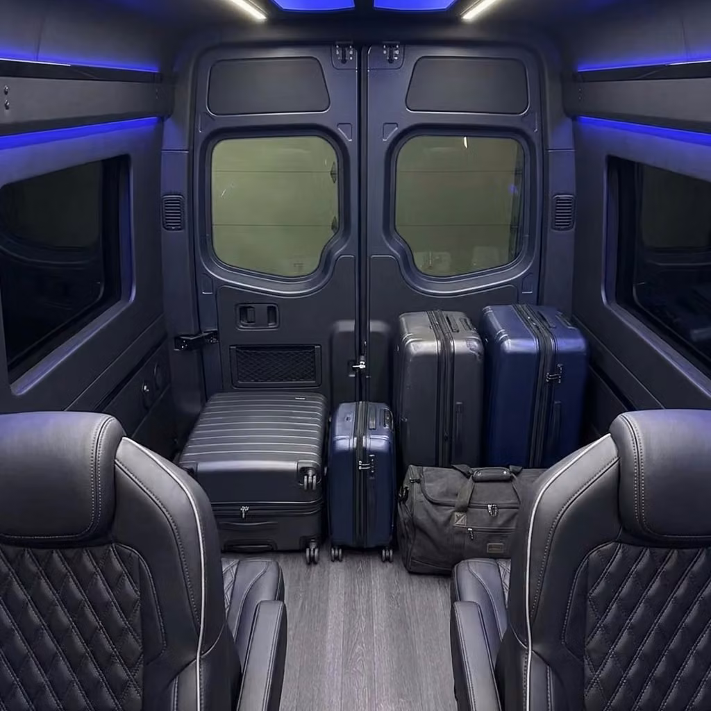 east palo alto sprinter van rental with driver luggage area